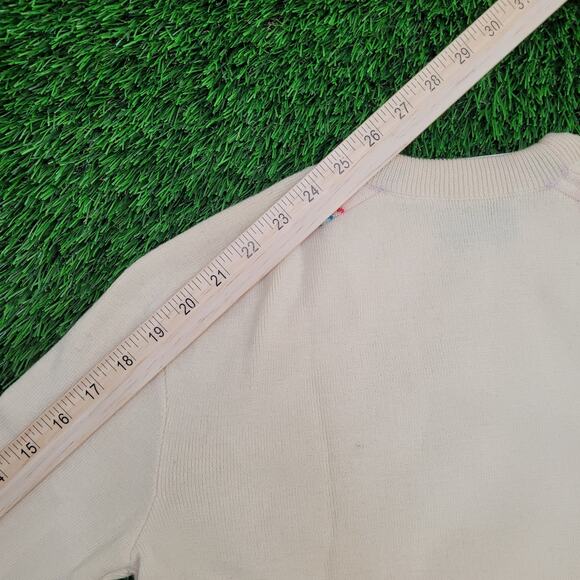 Vintage 80s MOD Sweatshirt Womens Small 17x20 Beige - Picture 4 of 12